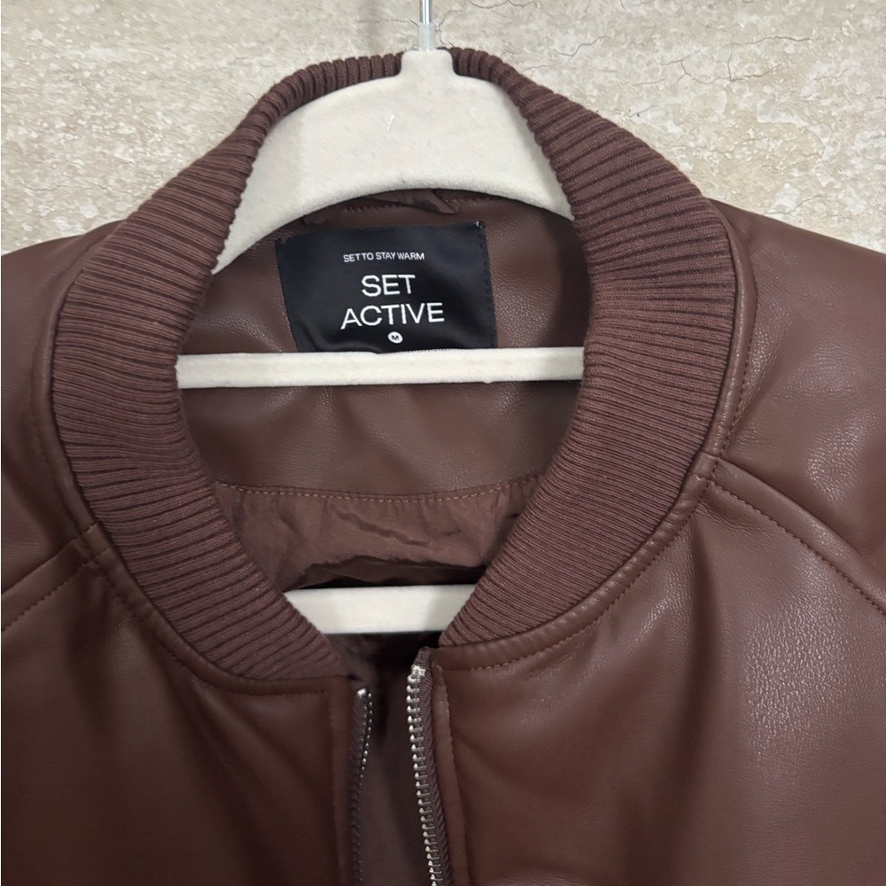 Set Active Brown Bomber Jacket, Medium - image 2